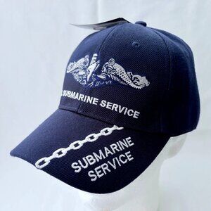 US Navy‎ US Submarine Service Blue Embroidered Adjustable Baseball Cap Hat NWT